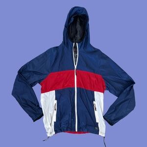 Abercrombie and Fitch Full Zip Hooded Windbreaker with Zippered Pockets Size L